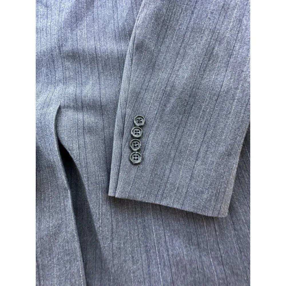 Sansabelt Jaymar Ruby Blazer Mens 38 Dark Gray Striped Wool Sports Coat Business